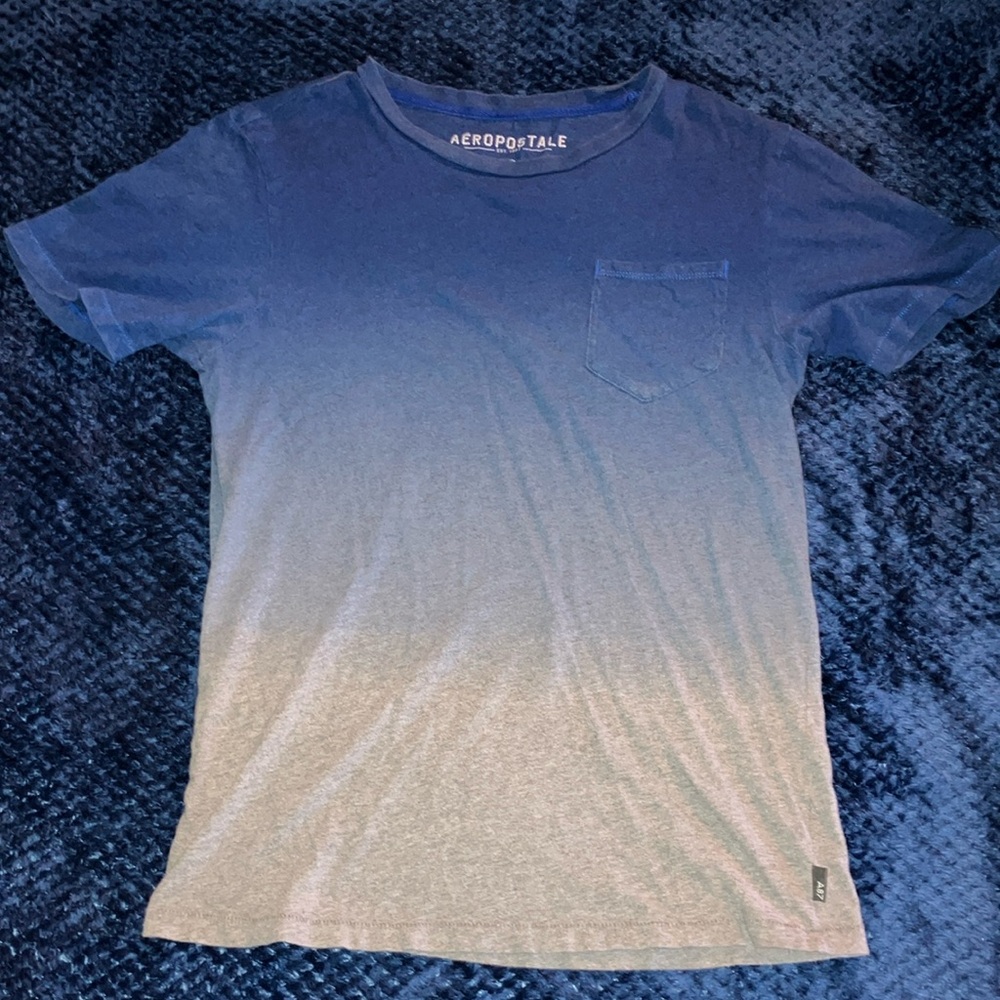Aeropostale Blue and Gray Short Sleeve Tee
